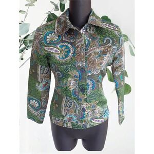 Size Petite Plus Green Argyle Button Up Lightweight Pleated Coat by Analogy